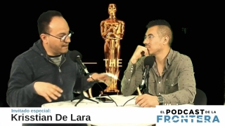 Director-Krisstian-de-Lara-in-El-Podcast-de-la-Frontera-with-Edgar-Rodriguez-speaking-about-the-Oscars