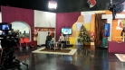 Krisstian de Lara behind the scenes during a television interview promoting Sub Rosa in December